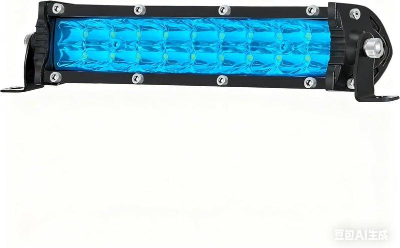 Blue LED Light Bar Slim, 7Inch Offroad Driving Light Bar Fog Reverse Lights 12V-60V 60W 6000lm Combo Beam, Waterproof Ultra Slim LED Off Road Lightbar for Truck ATV UTV RV Mower Golf Cart Boat